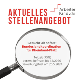 AKTUELLES STELLENANGEBOT – Gesucht ab sofort: Bundeslandkoordination für Rheinland-Pfalz Teilzeit (75%) vorerst befristet bis 12/2026 Bewerbungsfrist am 26.5.2024